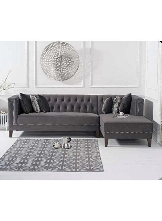 الهوم كنبة زاوية 5 مقاعد شكل حرفL   بمقاس 279×253×60×92 سم - رمادي - Image 1