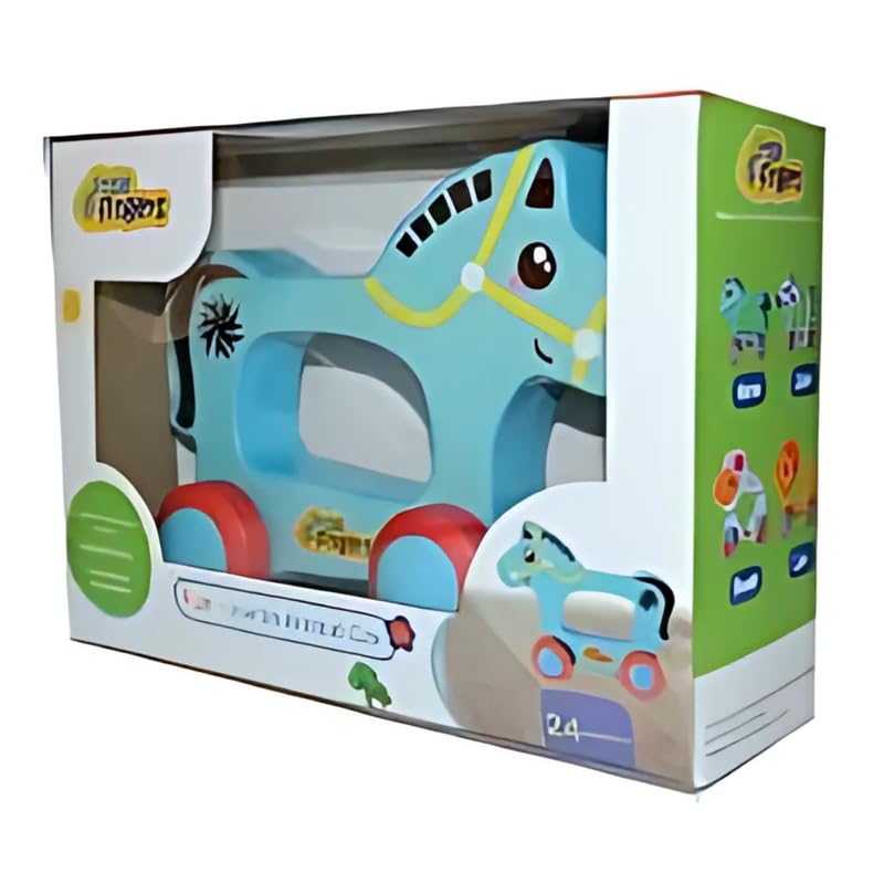 Little Fingers Push & Pull Horse Toy for Toddlers - Handcrafted Wooden Ride-On with Smooth Edges for Ages 24+ Months - Image 1