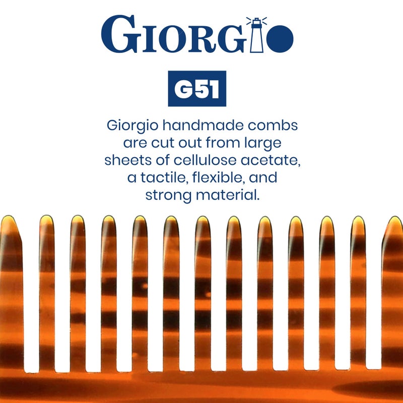 Giorgio G51 Wide Tooth Detangling Combs for Women, Wide Teeth Pocket Comb for Thick Curly Wavy Hair. Hair Detangler Comb For Wet and Dry Everyday Care. Handmade, Saw-Cut and Hand Polished - Image 5