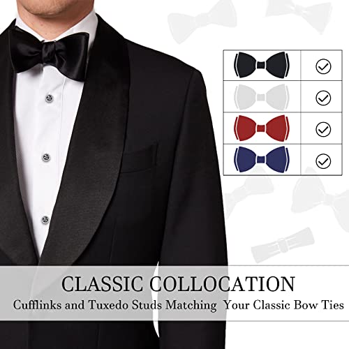 AMITER Crystal Cufflinks and Tuxedo Studs for Men, Suitable for Dress Shirt Suit Jacket Vest Bow tie Fashion Accessories, Gift for Men or DAD, Formal Business Wedding Anniversary Jewelry - Image 2