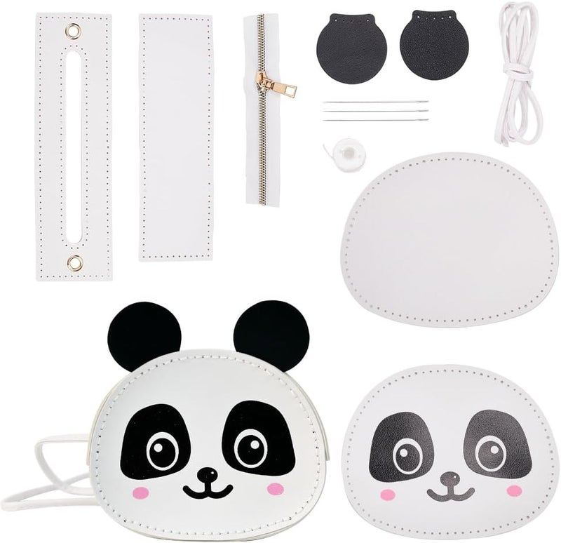 كلاراكو مجموعة صنع حقيبة من جلد البولي يوريثان من Klarako، حقيبة كتف مصنوعة يدويًا على شكل باندا، مواد قابلة للتغيير، مجموعات صنع المحفظة، مجموعات خياطة جلدية، ملحقات صنع حقيبة يد يدوية الصنع، 5.3 × 5.7 × 2.3 بوصة - Image 1