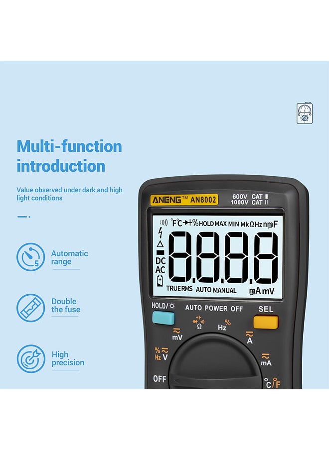 ANENG - AN8002 6000 Counts True RMS Multifunctional Digital Multimeter Voltmeter Ammeter Handheld Mini Universal Meter High Accuracy Measure Temperature AC/DC Voltage AC/DC Current Resistance - Image 1