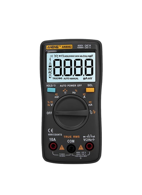 AN8002 6000 Counts True RMS Multifunctional Digital Multimeter Voltmeter Ammeter Handheld Mini Universal Meter High Accuracy Measure Temperature AC/DC Voltage AC/DC Current Resistance