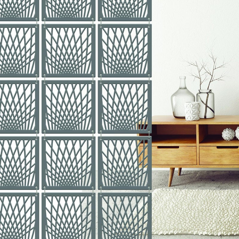 Olive Tree Olive Tree 12Pcs Hanging Room Divider Panel Modern Hanging Screen Partition for Home Decoration Living Room 115 x 115 12 PanelsOTD5089  - Image 1