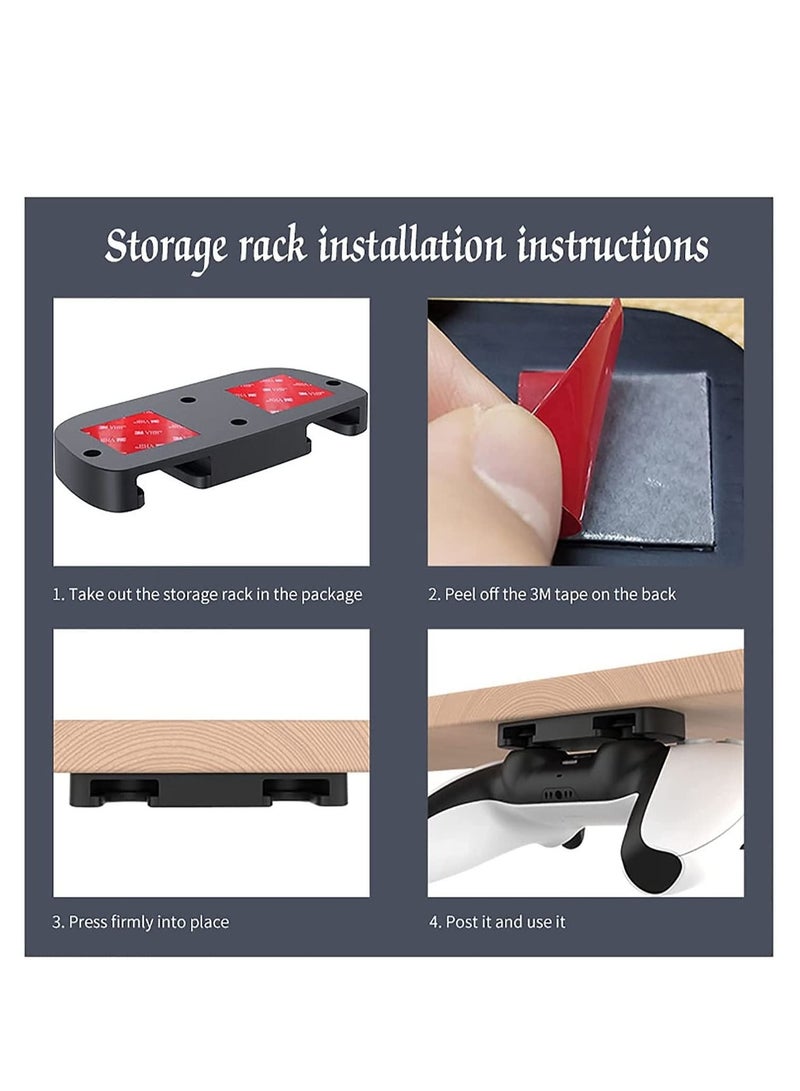Captaintech Controller Table Stand for PS5 PS4 Controller Under Desk Mount for DualSense DualShock 4 Controller Holder Table Organize and Desk Management - Image 5