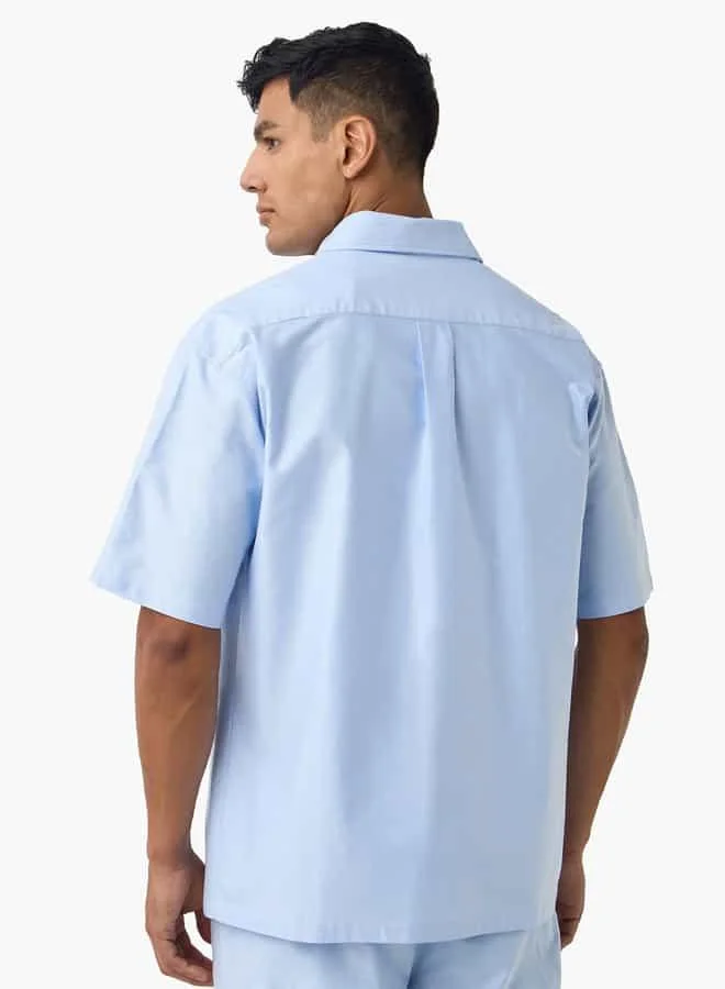 Emperor Emperor Embroidered Shirt with Pocket and Short Sleeves