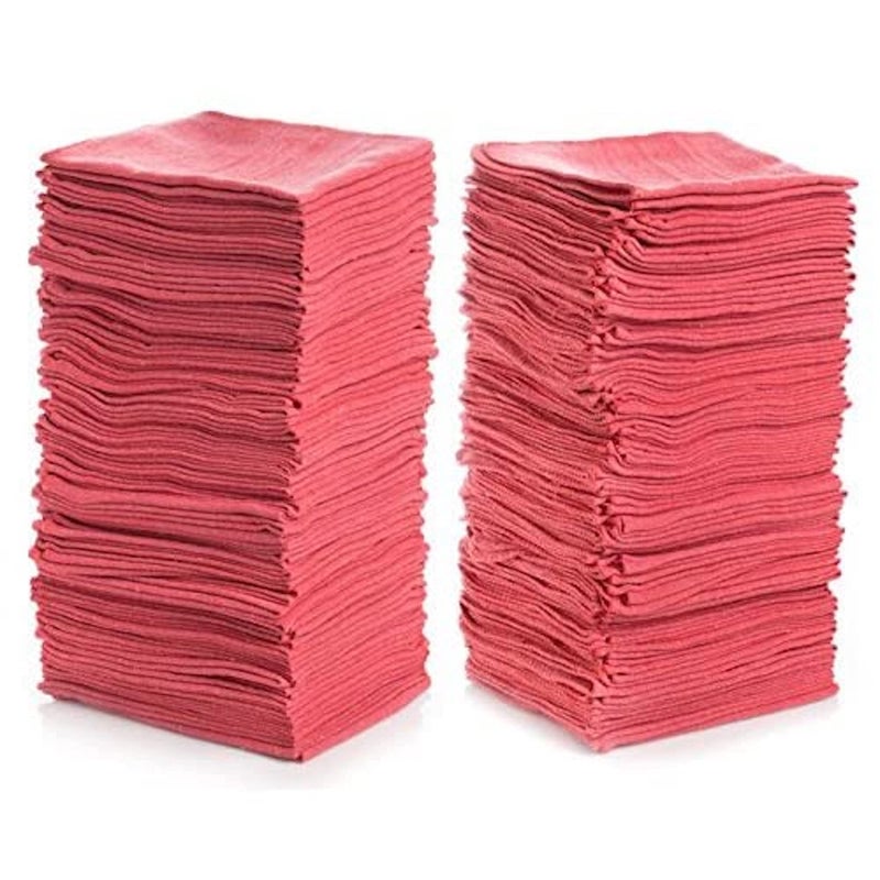 Simpli-Magic 78966-100PK Shop Towels 14”x12”, Red, 100 Pack - Image 1