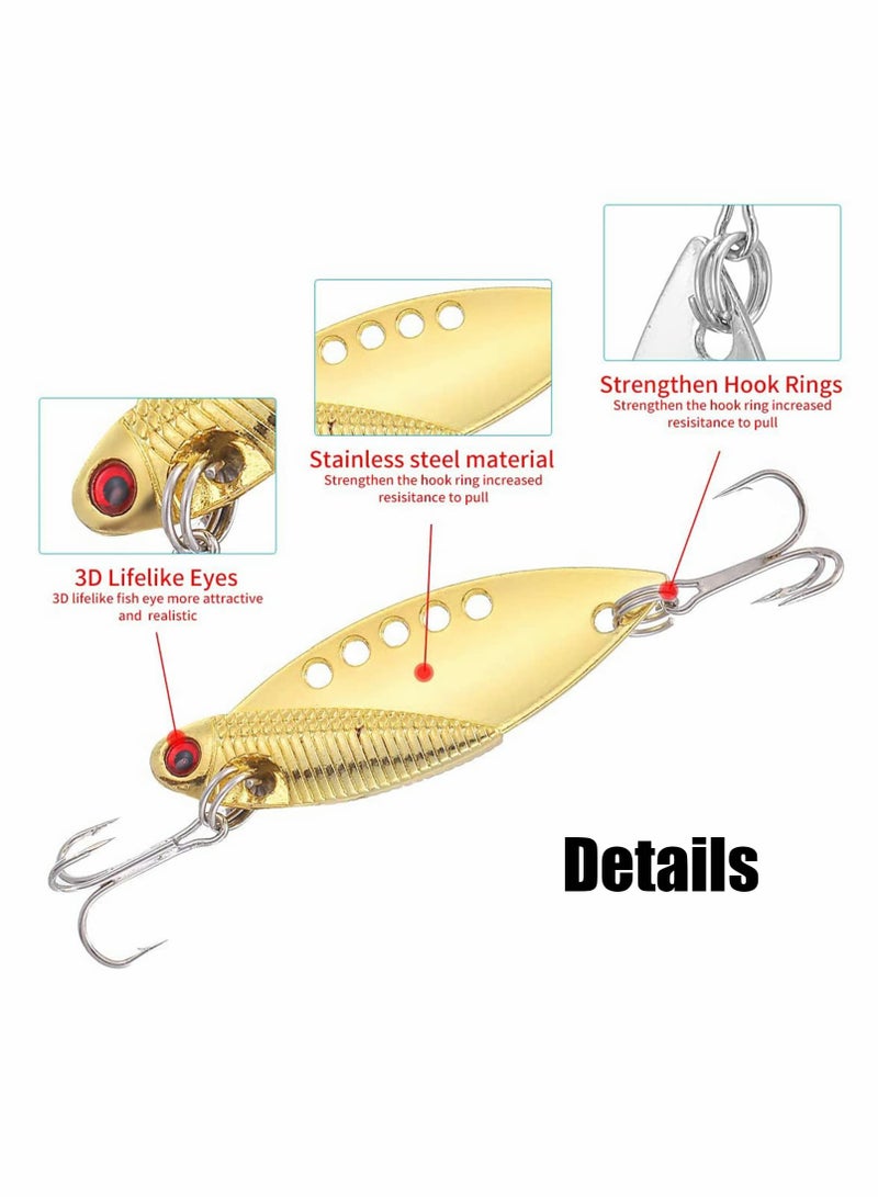 Excefore Fishing Lure Set, 5 Pcs Hard Fishing Lures, Metal Fishing Spoons with High Carbon Steel Hook - Image 4