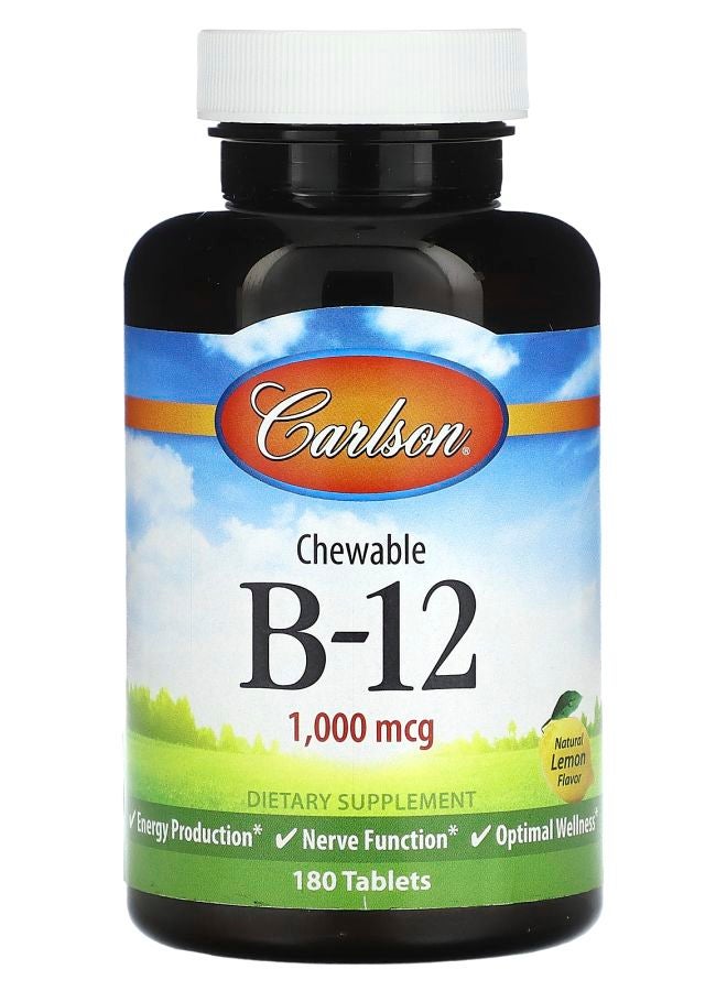 Chewable B-12 Natural Lemon 1000 mcg 180 Tablets