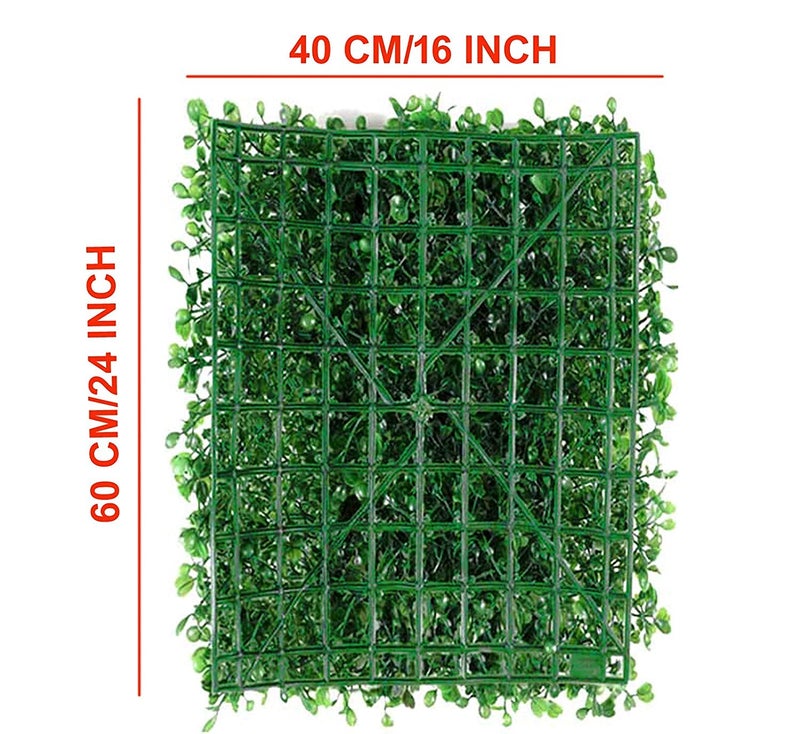 BASRAH NIWAR Heartyhome Artificial Plants Wall Boxwood Hedge Grass Tiles for Roof, Ceiling, Balcony and Wall Decor - Greenery Panels Ivy Fence 40cm x 60cm (Pack of 6) (Green) - Image 4
