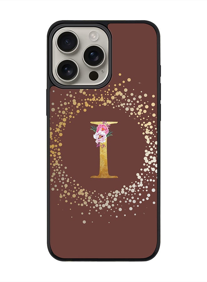 Stylizedd For iPhone 16 Pro Max Case [Compatible with MagSafe] Slim Magnetic cover Phone Case iPhone 16 Pro Max -Custom Monogram Floral - I (Brown ) - Image 1