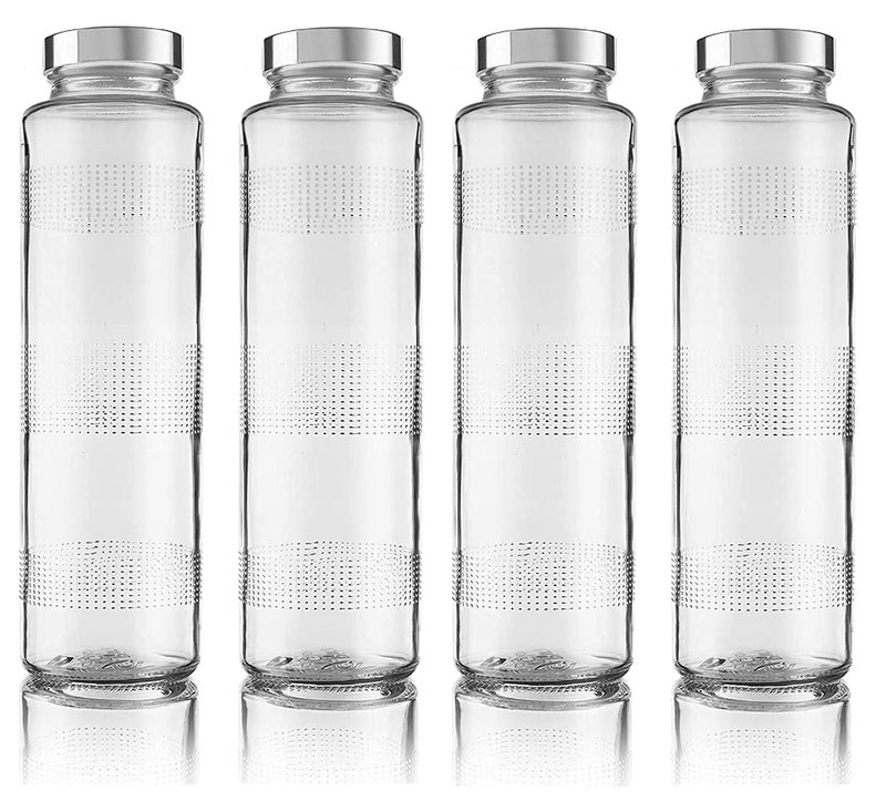Coozico COOZICO Glass Water Bottle with LeakProof Airtight Stainless Steel Lid for Water Smoothie Juices Reusable Travel Glass Drinking Fridge Bottles 750ml 2 - Image 1