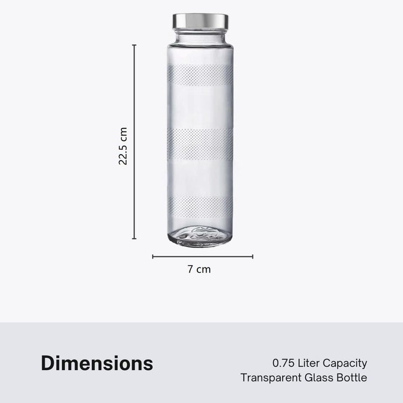 Coozico COOZICO Glass Water Bottle with LeakProof Airtight Stainless Steel Lid for Water Smoothie Juices Reusable Travel Glass Drinking Fridge Bottles 750ml 2 - Image 5
