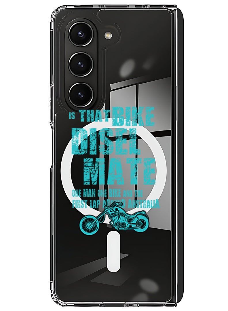 Theodor Magnetic Case for Samsung Galaxy Z Fold 5 Compatible with MagSafe Wireless Charging, Shockproof Phone Bumper Cover Bike diesel mate - Image 1