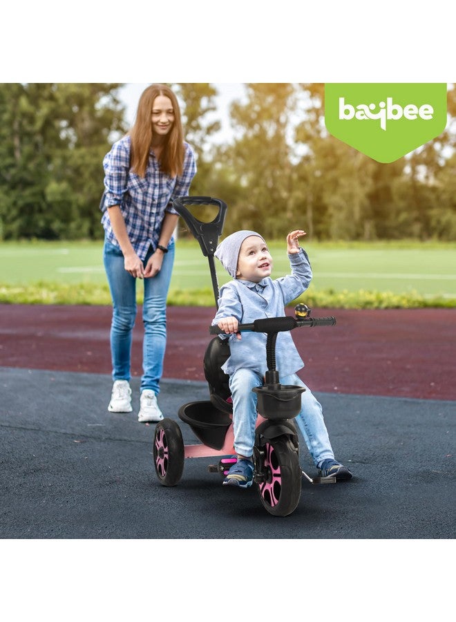 BAYBEE Baybee Baby Tricycle for Kids, Smart Plug & Play Kids Cycle with Eva Wheels, Bell, Storage Baskets & High Backrest | Kids Tricycle Trike | Baby Cycle for Kids 2 to 5 Years Boy Girl (Trixg Pro Pink) - Image 2