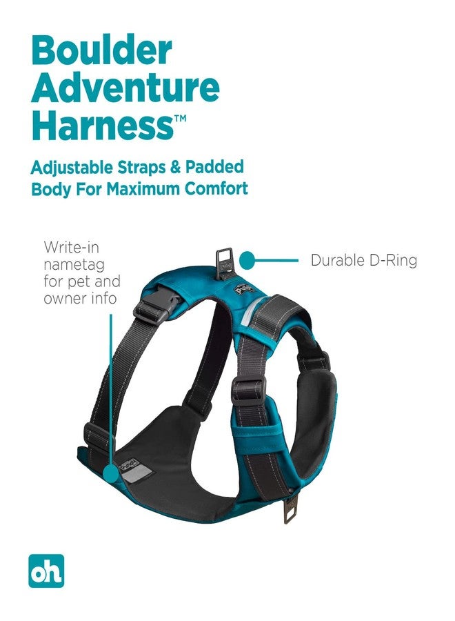 Outward Hound Boulder Adventure Adjustable Dog Harness with Pockets, Turquoise, Medium - Image 2