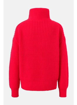 Tchibo Women Long Sleeve Knitted Sweater, Red  - Image 2