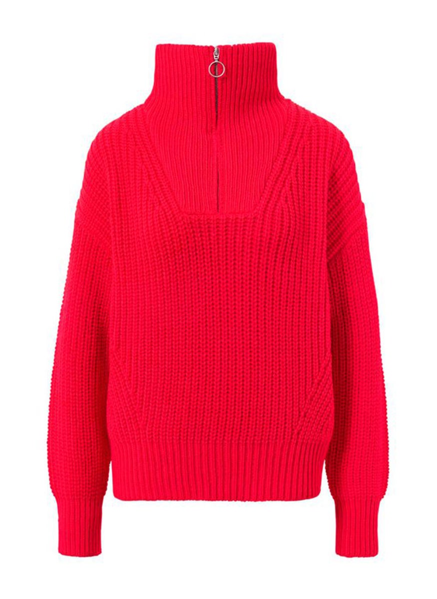 Tchibo - Women Long Sleeve Knitted Sweater, Red - Image 1