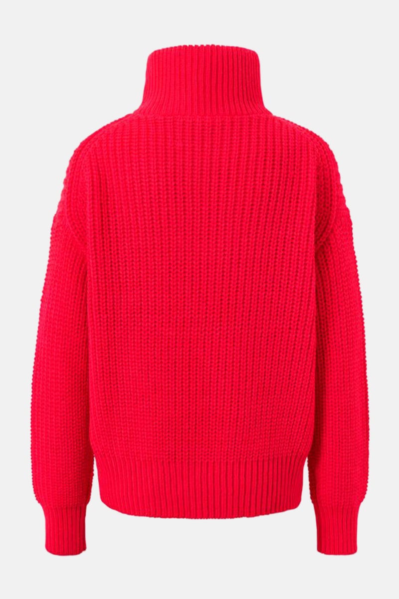 Tchibo Women Long Sleeve Knitted Sweater, Red  - Image 2