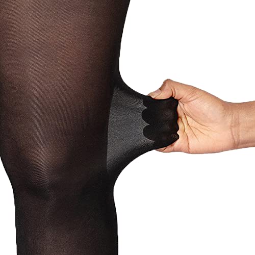 CozyWow Plus Size Tights for Women 80D Soft Solid Color Semi Opaque Pantyhose High Waist 1X 2X 3X 4X Black 2XL - Image 4