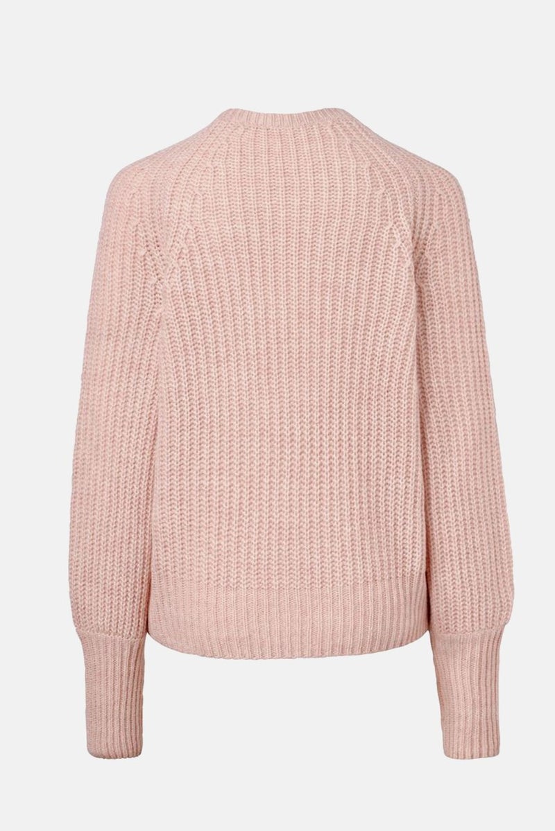 Tchibo سويت شيرت نسائي بياقة دائرية محبوك سميك، وردي زهري - Image 3