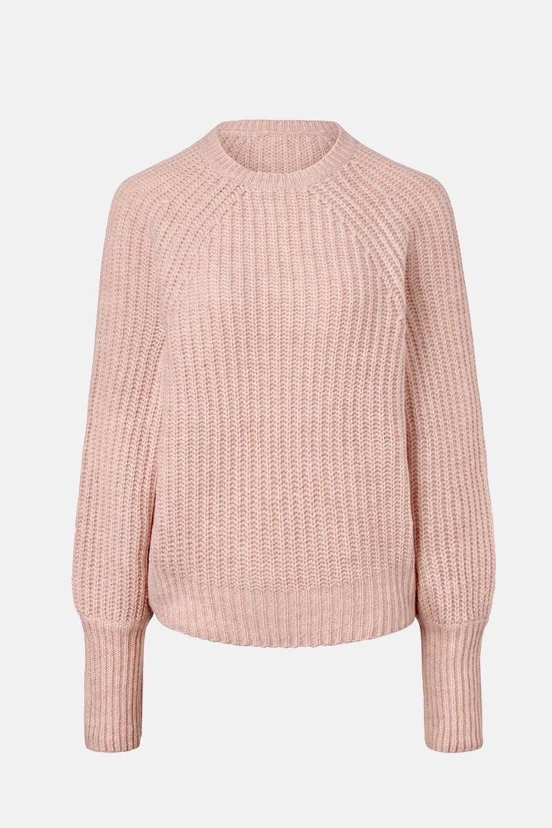 Tchibo سويت شيرت نسائي بياقة دائرية محبوك سميك، وردي زهري - Image 2