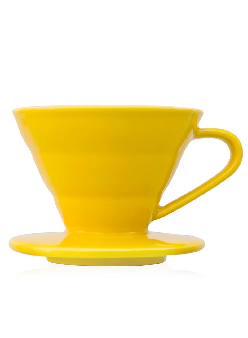 MIBRU V60 Ceramic Dripper 1-4 Cup Made of High Fired Ceramic Material Pour Over Coffee Maker Slow Brewing Home Office Cafe Strong Flavour Brewer Size 02 - Image 1