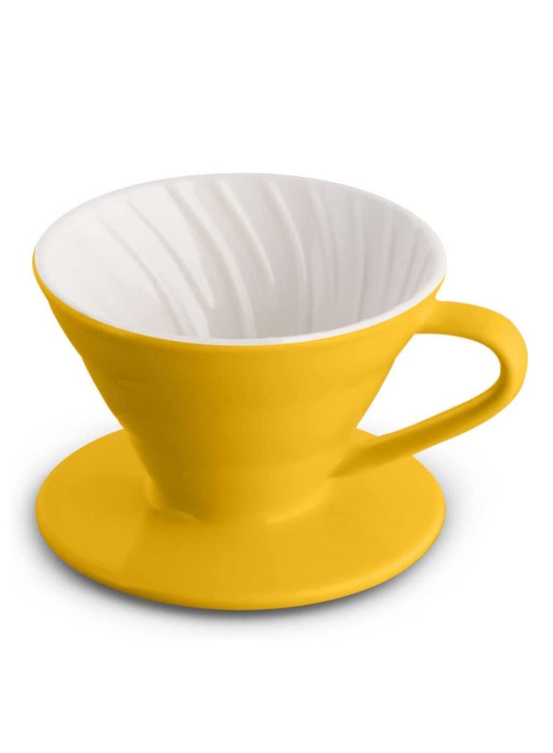 MIBRU V60 Ceramic Dripper 1-4 Cup Made of High Fired Ceramic Material Pour Over Coffee Maker Slow Brewing Home Office Cafe Strong Flavour Brewer Size 02 - Image 2
