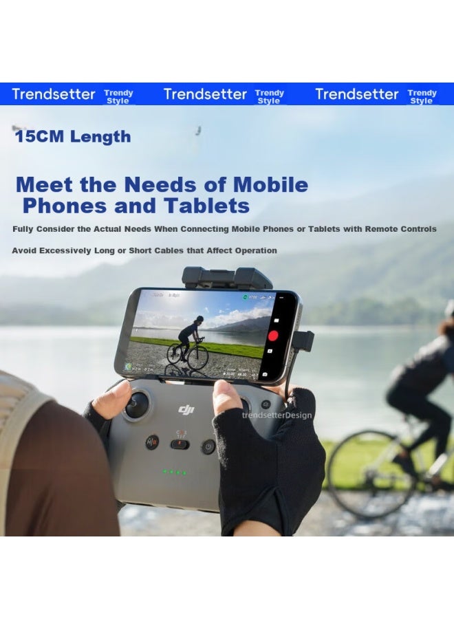 trendsetter كابل اتصال متوافق مع جهاز التحكم عن بعد من دجي، كابل بيانات للطائرات بدون طيار، كابل محول نوع-سي مزدوج الرأس لمافيك 3/اير2/2س/ميني2، لأبل 16/15، هواوي، شاومي - Image 2