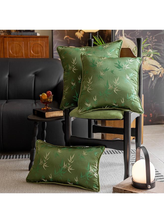 Bluejw Chinese Style Pillow Green Bamboo Circle Chair Waist Pillow Advanced Sense Antique Light Luxury Model Room Backrest Redwood Sofa Cushion - Image 2