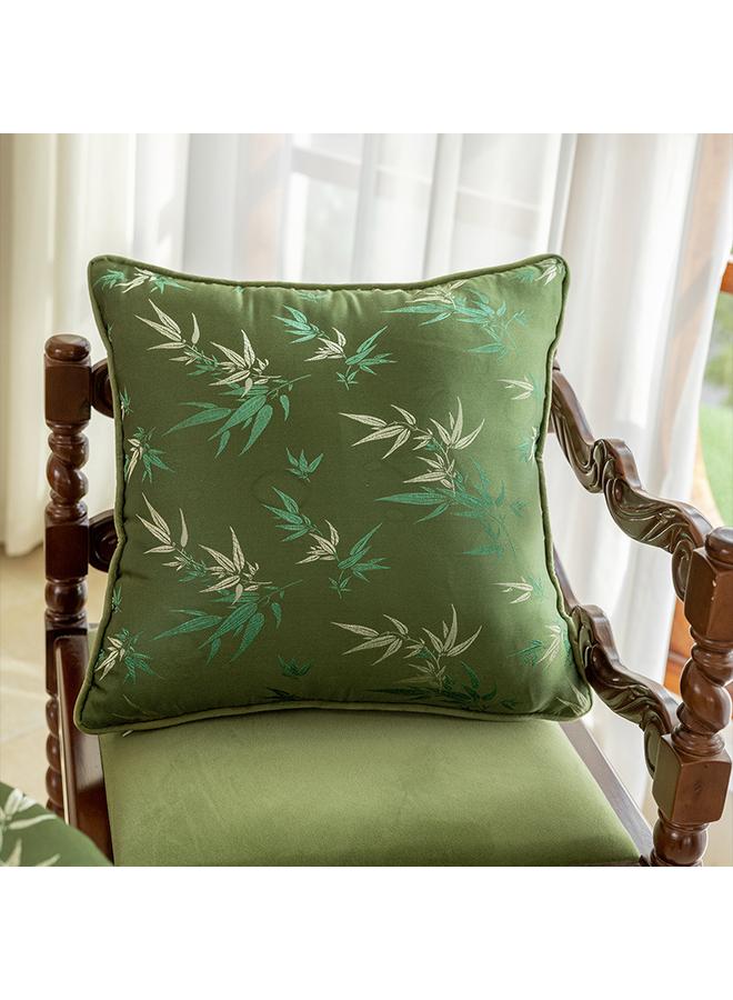 Bluejw Chinese Style Pillow Green Bamboo Circle Chair Waist Pillow Advanced Sense Antique Light Luxury Model Room Backrest Redwood Sofa Cushion - Image 5