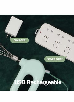 Excefore Electric Mixer,Compact Cordless Electric Egg Beater USB Rechargable Egg Beater with 2 Detachable Stir Whisks 4 Speed Modes  - Image 3