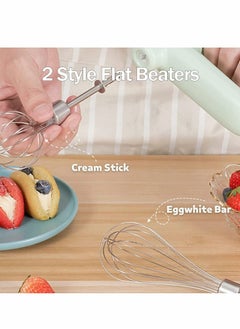 Excefore Electric Mixer,Compact Cordless Electric Egg Beater USB Rechargable Egg Beater with 2 Detachable Stir Whisks 4 Speed Modes  - Image 5