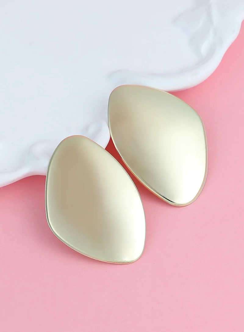 سوهي SOHI Women's The Earrings For Party Wear | Champayne  Colour | Alloy Material | Push Back Closure | Metallic Earrings | Statement Earrings For Women & Girls