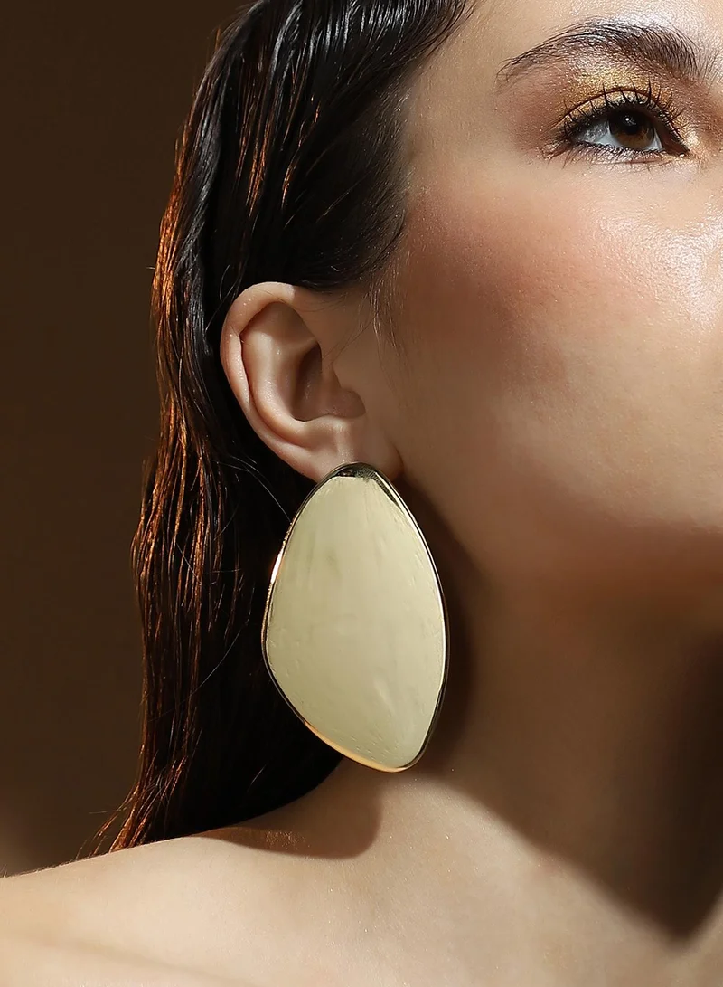 سوهي SOHI Women's The Earrings For Party Wear | Champayne  Colour | Alloy Material | Push Back Closure | Metallic Earrings | Statement Earrings For Women & Girls