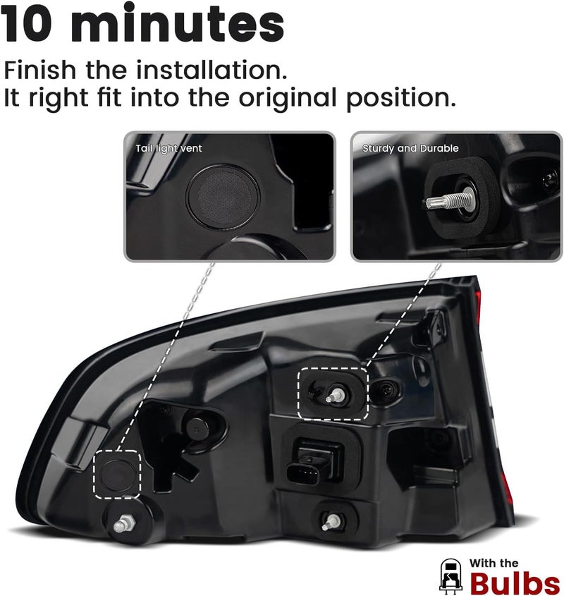 KNSPEC LED Tail Lights for Dodge Charger 2015-2022 Right Passenger Side - Image 4