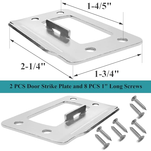dttbgg 2-1/4" by 1-3/4" Door Latch Restorer Strike Plate for Doors, 2 PCS Universal Door Lock Hardware with Foul 1" Long Screws (Satin Nickel) - Image 2