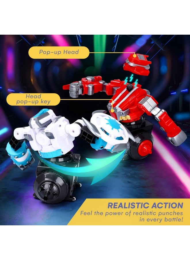 Top Race Remote Control Robot - 2Pcs - Fighting Robot Remote Control Toy, Lights, And Sounds - 360° Rotate Rc Intelligent Robots For Kids - Red And Blue Robot Toy - Image 2