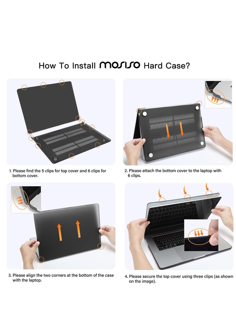 SYOSI MacBook Air 15 inch 2023 Case, Model A2941 with M2 Chip, Durable Hard Shell Cover for a Fit and Showcase, Protective Plastic Hard Shell Case Cover, Black  - Image 3