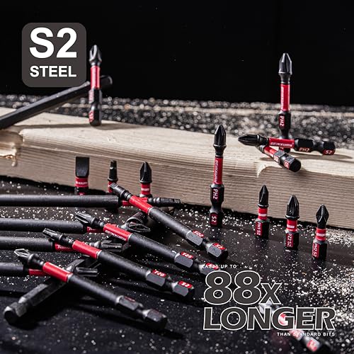 GEINXURN Impact Tough Magnetic Mixed 45Pack Insert Driver Bits, S2 Alloy Steel Screwdriver Power Bits Set with 1Pcs Impact Magnetic Bit Holder - Image 3