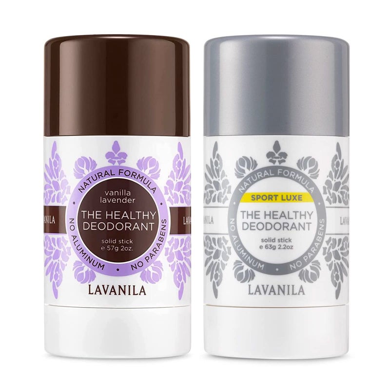 Lavanila Aluminum Free Deodorant, Sport Luxe + Vanilla Lavender, 2oz Each - The Healthy Deodorant for Men & Women - Solid Stick, Vegan - Image 1