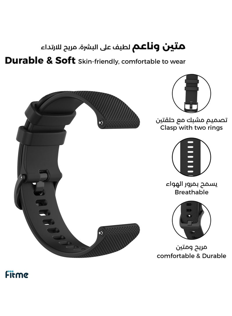 فيت مي سوار تبديل سليكون كلاسيكي لساعة هواوي واتش 4 / واتش 4 برو / واتش 3 / واتش 3 برو/  واتش بودز - (22 مم) - Image 2