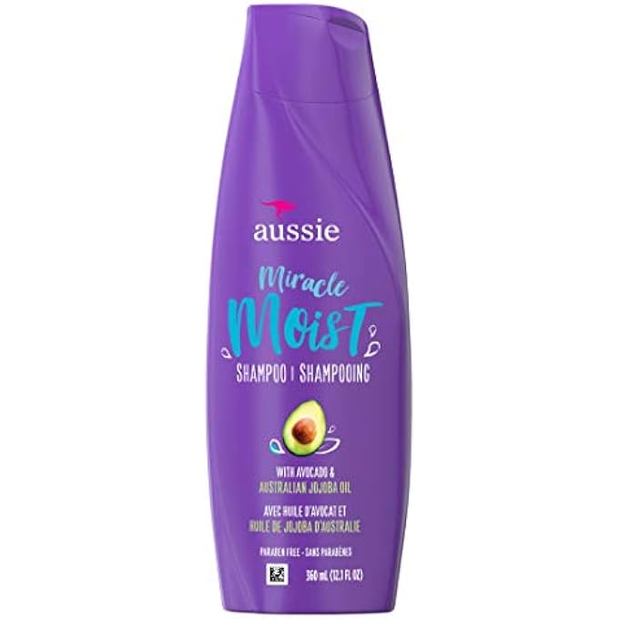 Aussie Miracle Moist Shampoo 12.1 Ounce With Avocado & Jojoba Oil (360ml)