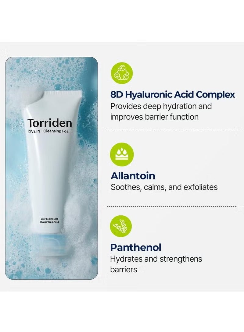 Torriden DIVE IN Cleansing Foam Face Wash 150ml (5.07 fl.oz.) | Hydrating Daily Facial Cleanser for All and Sensitive Skin | Hyaluronic Acid, Panthenol, Allantoin - Image 5