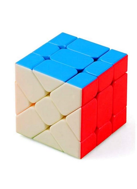 D ETERNAL YJ Yileng Fisher Cube High Speed Stickerless Magic Shape mod Brainteaser Puzzle Cube,Multicolor
