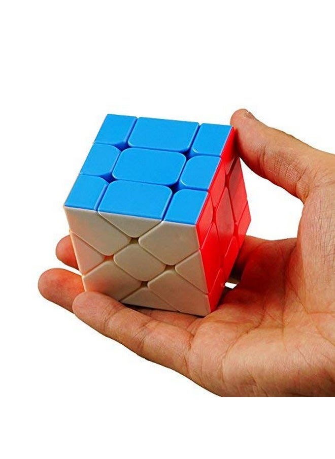 D ETERNAL - D ETERNAL YJ Yileng Fisher Cube High Speed Stickerless Magic Shape mod Brainteaser Puzzle Cube,Multicolor - Image 1
