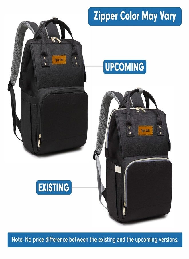Laee cute Diaper Bag for Mothers for Travel, Maternity Bag for Newborn Baby,Multiple Pocket Water Resistant Hospital Bag for moms (Black) - Image 3