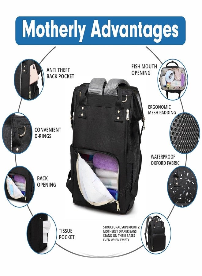 Laee cute Diaper Bag for Mothers for Travel, Maternity Bag for Newborn Baby,Multiple Pocket Water Resistant Hospital Bag for moms (Black) - Image 2