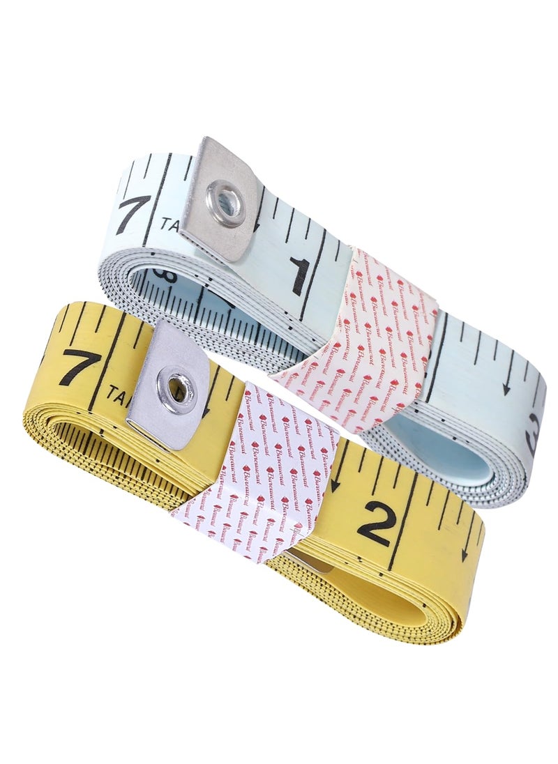 Bureaucrat Bureaucrat Measuring Tape Body Measurement Inch Tape 60 Inches150 CMs Double Side Rulers Fiberglass Flexible PortableSewing Dress Making Tailors TapeP2 Yellow White 