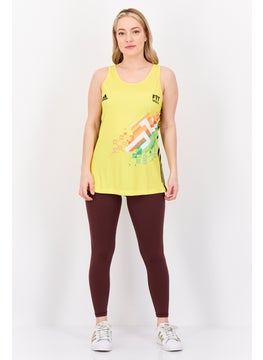 Adidas Women Sportswear Fit Sleeveless Outdoor Tank Top, Yellow  - Image 3